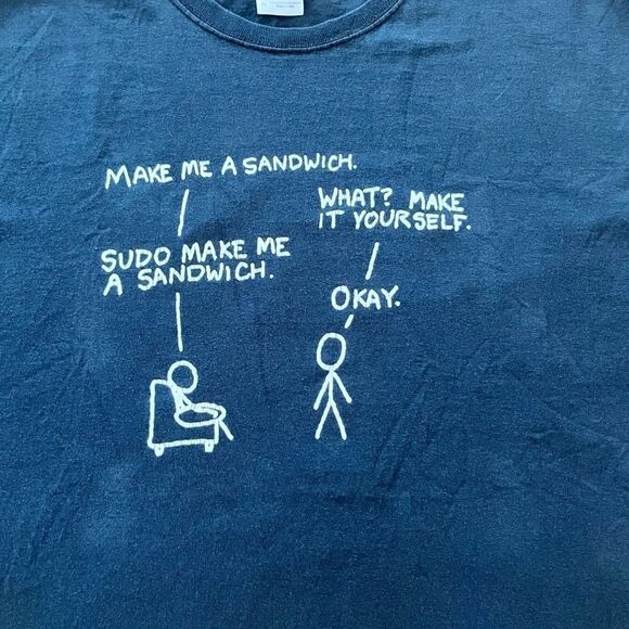 Vintage Make Me A Sandwich Graphic Print TShirt - Picture 3 of 5